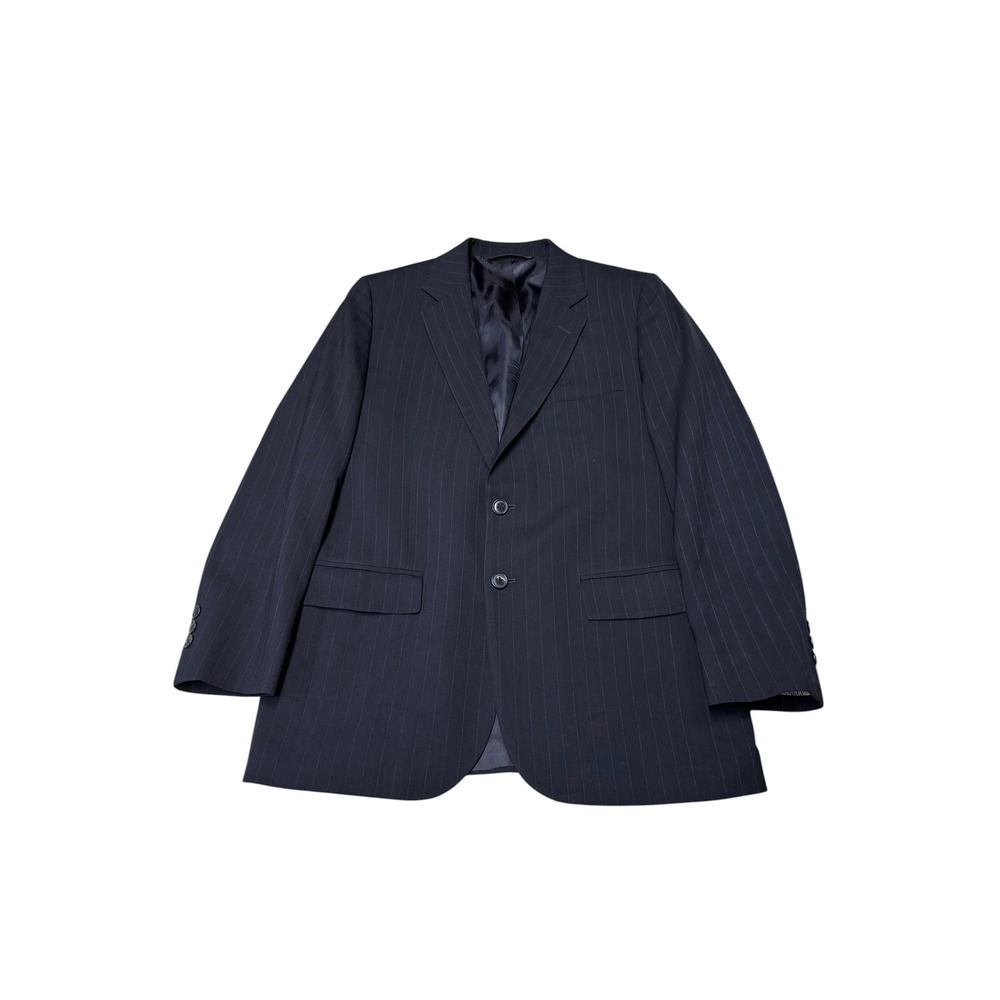 Brooks Brothers Brooksease Navy Pinstripe 100% Wool Blazer Jacket Mens 38R